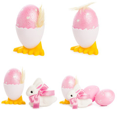 easter eggs isolated on white