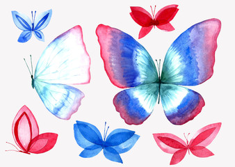 A collection of watercolor butterfly illustrations.