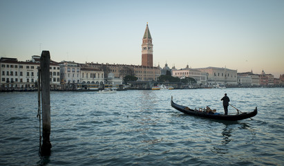 Obraz na płótnie Canvas .Venice, view of the grand canal with gondola