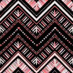 Stripes bright tribal seamless pattern with zigzag