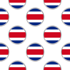 Seamless pattern from the circles with flag of Costa Rica.