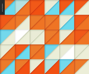 Vector seamless geometric papercut pattern of triangles