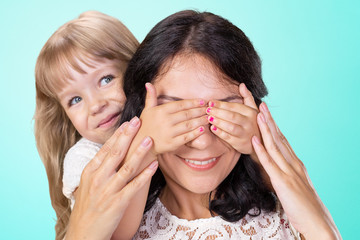 Happy mother and child girl