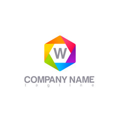 w modern letter logo template