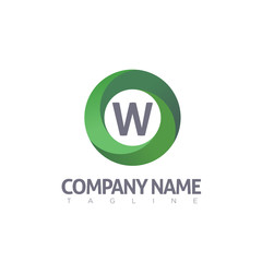w modern letter logo template