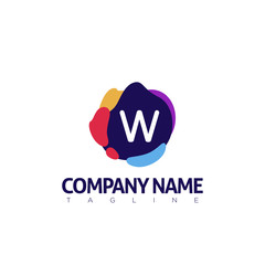 w modern letter logo template