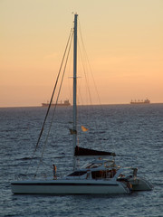 Boats sunset