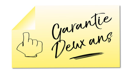 garantie deux ans mémo jaune illustré