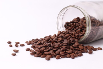 coffee bean in glass jar
