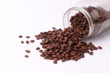 coffee bean in glass jar