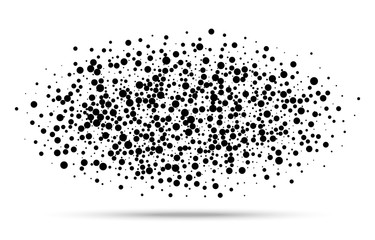Abstract oval blot of dots, vector illustration. Vector illustration