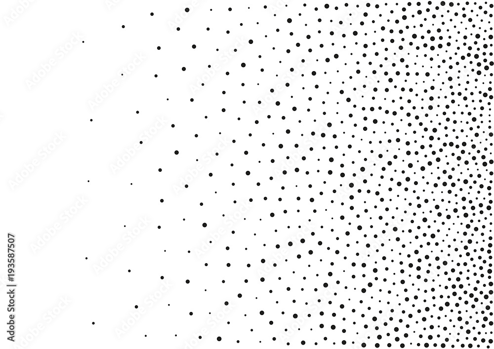 Sticker abstract gradient halftone random dots background. a4 paper size, vector illustration, bw backdrop u