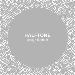 Abstract Halftone White Dots Frame on Gray Silver Background. Vector illustration