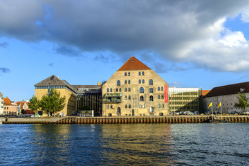 Denmark - Zealand region - Copenhagen - panoramic view of the contemporary architecture and water canals of the Christianshavn district
