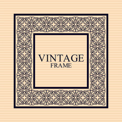 Vintage ornamental retro frame. Template for design. Vector illustration