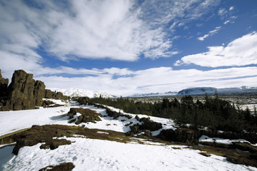 Fototapeta na wymiar Winter landscape in the Island