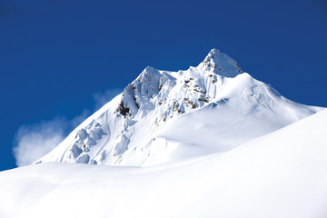Winter mountain with white snow peak in France - Powered by Adobe