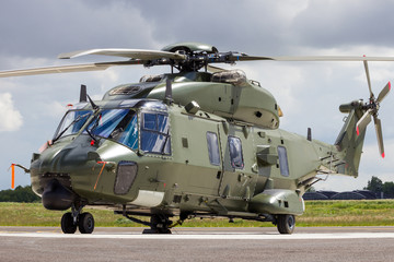Modern military green helicopter