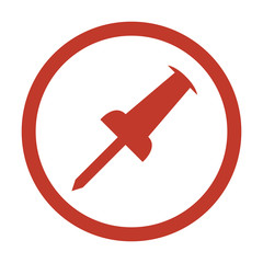 Obraz premium push pin icon on white background.