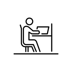 Office employer business people icon simple line flat illustration