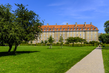 Fototapeta na wymiar Denmark - Zealand region - Copenhagen city center - panoramic view of the royal King’s Garden Kondens Have park