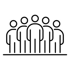 Group of people business people icon simple line flat illustration