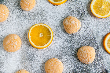 Homemade orange cookies with cracks