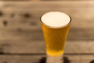 Cold Beer Glass on Table