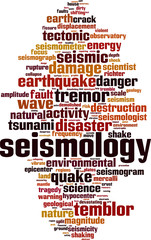 Obraz premium Seismology word cloud