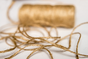 Packing twine isolated, packing tool 