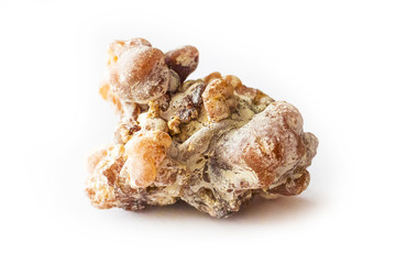 Isolated copal resin on white background