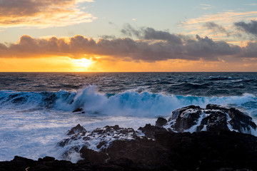 soleil couchant sur la mer