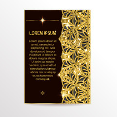 Decorative cover of book. Drawn by the standard size. Royal book cover in gold tones