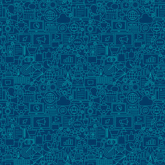 Digital Marketing Line Seamless Pattern