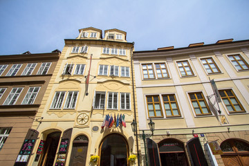 Historical buildings in old town in Prague, Czech republic
