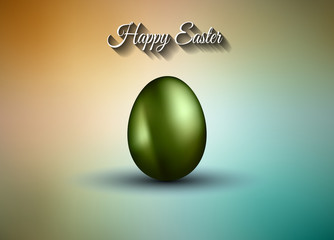 Original Easter design template with glossy 3D egg with shadows and gradient mesh