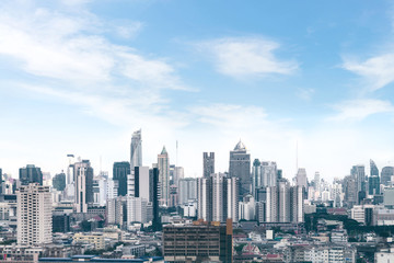 cityscape Bangkok skyline, Thailand. Bangkok is metropolis and favorite of tourists live at between modern building / skyscraper, Community residents