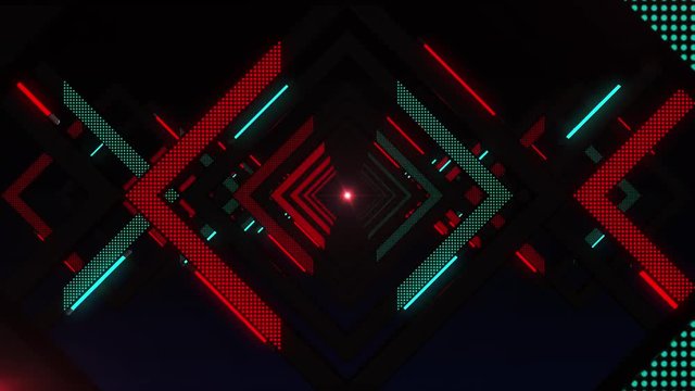 Mysterious light, endless tunnel, vj loop