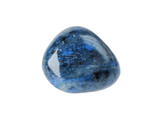 Natural mazarine dumortierite on white