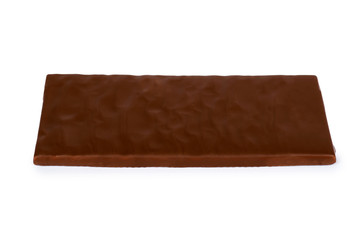 Chocolate plate with filling. Isolated on a white background. Sweet and tasty food