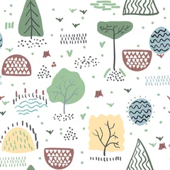 Gordijnen Forest seamless pattern. Vector illustration. © Alexey