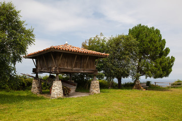 Traditional rural grain storehouse Horreo of northern Spain