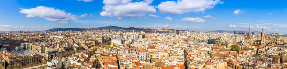 Fototapeta na wymiar Panorama de Barcelone en Catalogne, Espagne