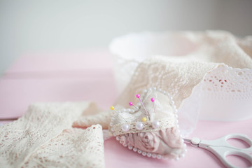 a background image of ivory-colored lace cloth