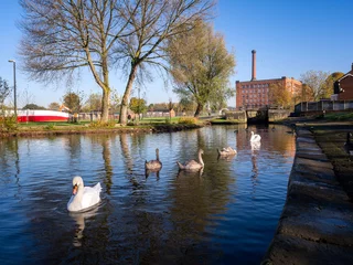 Fotobehang Molens Canal Mill Manchester VK