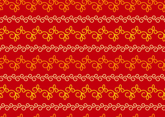 Red and gold Christmas, Indian, vector seamless pattern or background. A seamless vintage pattern with swirls.