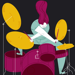 HIT WITH ENERGY. GENERATE THE RHYTHM AND ENJOY THE NOISE.
Serie of funny illustrations with cool musicians and instruments.