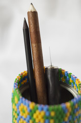 handmade beads pencil holder