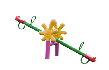 Children swing isolated on white