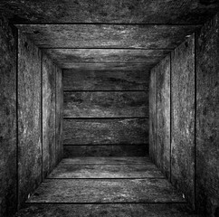 Wooden cube box closeup